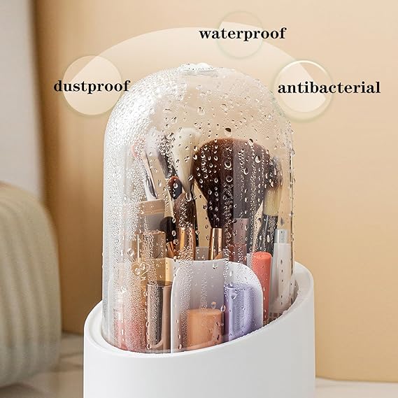 Rotating Acrylic Makeup Brush Holder
