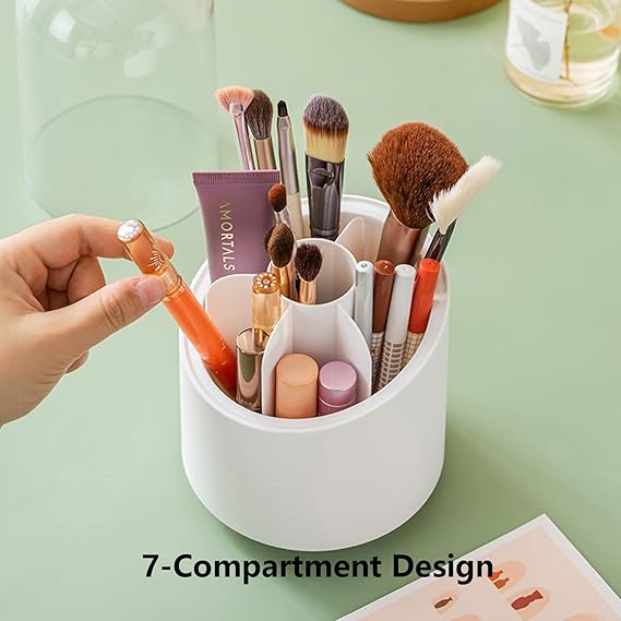 Rotating Acrylic Makeup Brush Holder