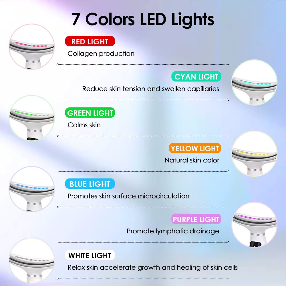 7-Colour LED Light Therapy Facial & Neck Massager (D2)